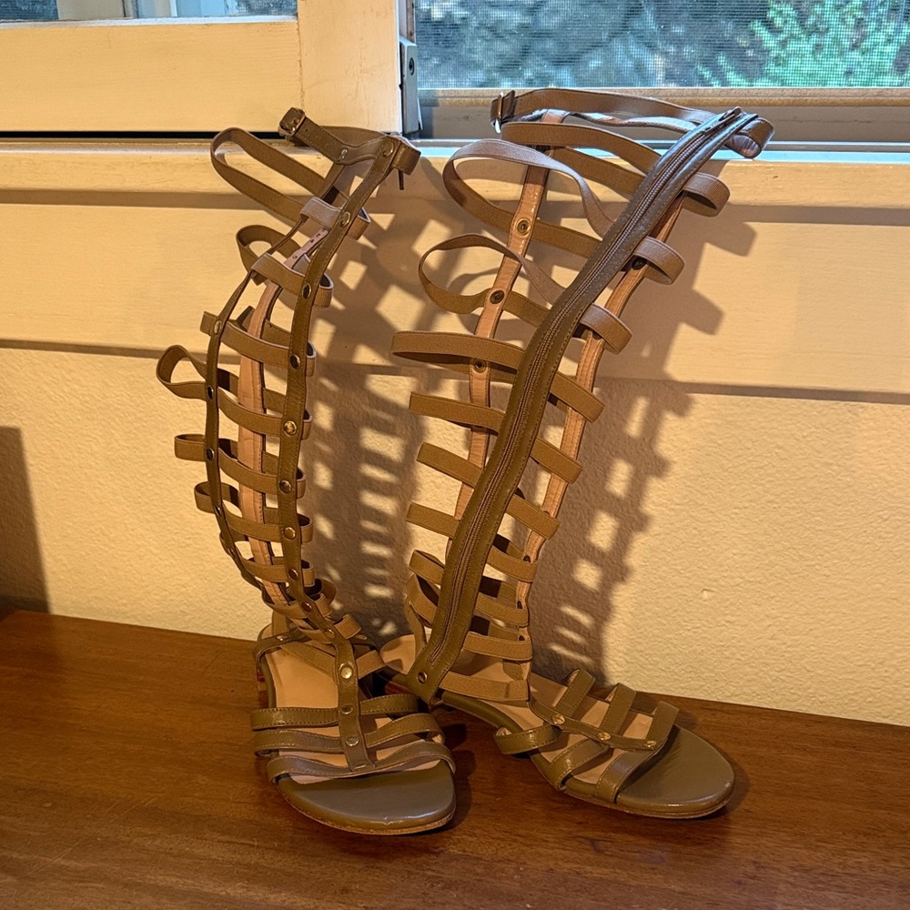 Stuart Weitzman Brown Gladiator Sandals